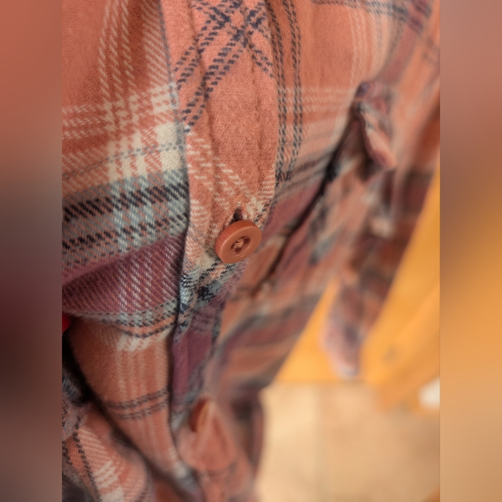 Nicole Byer Women's Plaid Button Down Shirt - Pink and Blue - Picture 7 of 8